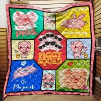 Best Gift Piggy Squad Quilt Blanket Decor Home Full Size   flannel blanket