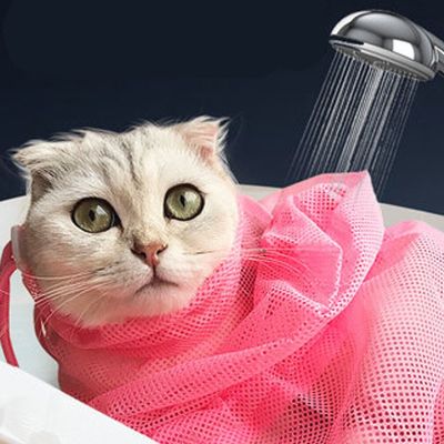 【YF】 Mesh Cat Bathing Bag Cats Grooming Washing Bags Bath Clean No Scratching Bite Restraint Supplies Nail Cutting
