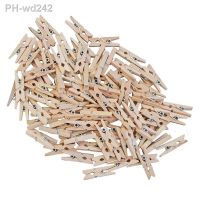 50Pcs Mini Wood Memo Paper Clips For Message Wooden Clips Photo Clip Clothespin Craft Wedding Birthday Party Decoration 2.5cm