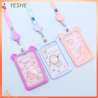 YESHE 1PC น่ารักน่ารักๆ สายคล้องม้วนเก็บได้ เอกลักษณ์เฉพาะตัว ซองใส่บัตรรถเมล์ เคสคลุมบัตรเครดิต ซองใส่บัตรประชาชน ที่ใส่บัตร