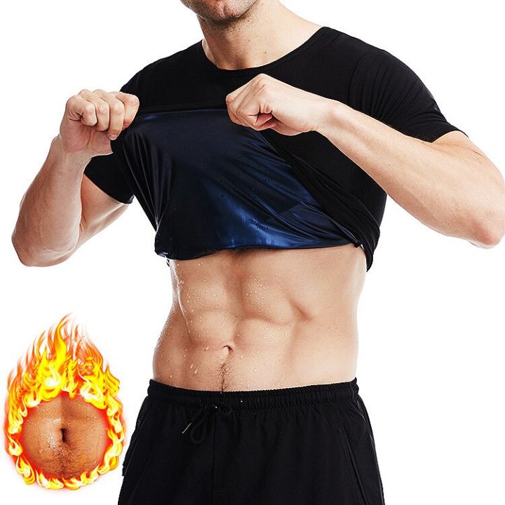 Men Sauna Suit Heat Trapping Shapewear Sweat Body Shaper Vest Slimmer  Saunasuits Compression Thermal Top Fitness Workout Shirt