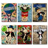 Alec Monopoly คลาสสิก Street Art ภาพวาดผ้าใบ Dollar โปสเตอร์และพิมพ์ภาพผนังสำหรับห้องเด็กตกแต่งผนัง Cuadro