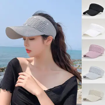 New Long Brim Ponytail Sun Hats Women Casual Hollow Out