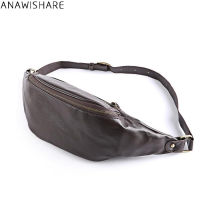 ANAWISHARE Men Waist Bags Leather Chest Bags Fanny Pack Mens Belt Bag Chest Pack Bum Bag Male Portable Belt Pouch