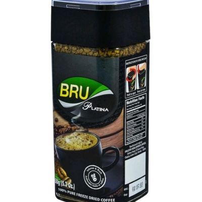 ขนมอร่อย เคี้ยวเพลิน🔹 (x1) กาแฟฟรีซดาย Bru Platina Freeze Dried Coffee 150g🔹