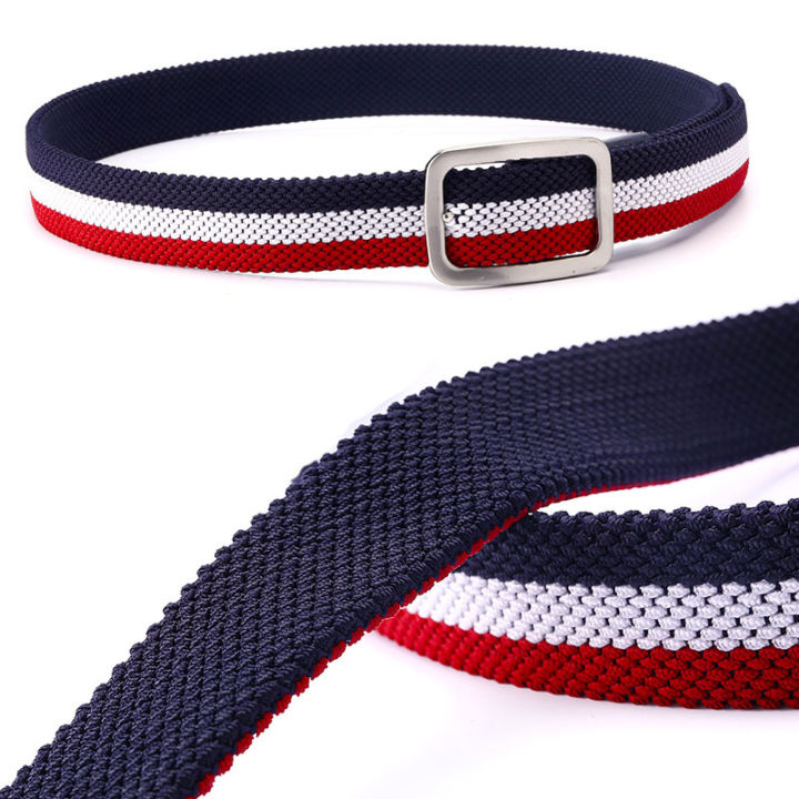 fashion-male-dress-mixed-colored-braided-stretch-golf-elastic-fabric-woven-casual-waist-belt-without-holes-for-menwomenjunior