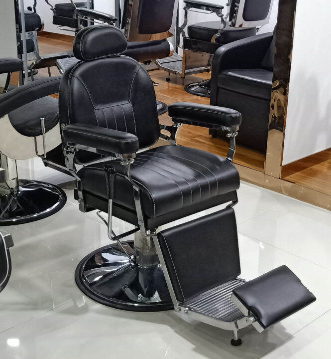 barber-chair-modernluxury-เก้าอี้ร้านเสริมสวย-เก้าอี้ตัดผมชาย-เก้าอี้ตัดผม-เก้าอี้บาร์เบอร์เก้าอี้ร้านทำผม-ฐานสแตนเลสสีเงิน