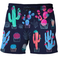 2023 new2022 New Summer Men Sports Shorts 3D Printed Cartoon cactus pattern Leisure Outdoor Beach Pants Hip Hop Street play Wear