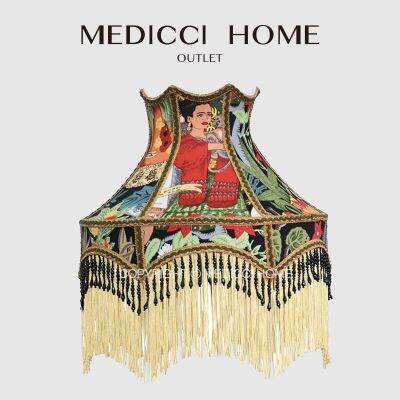 Medicci บ้านปริศนาของความรักเม็กซิกันผู้หญิงโคมไฟงานฝีมือสไตล์ Maximalist หรูหรา Fringed โป๊ะไฟบูติก Deco