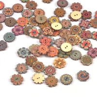 50pcs Round Vintage Flowers ​Buttons for Garment Sewing Accessories Button Handmade DIY Crafts Clothes Bag Supplies Mixed