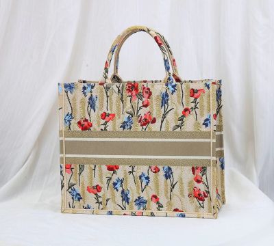 Zongsheng กระเป๋าถือ2022D ปักลายดอกไม้สำหรับถุงช้อปปิ้งผู้หญิงที่บ้านกระเป๋าใบใหญ่คุณแม่