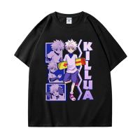 Japan Anime Hunter X Hunter Killua Zoldyck Print T-shirt Fashion Harajuku 100%cotton T-shirts Unisex Casual Oversized T Shirt XS-4XL-5XL-6XL แฟชั่นแขนสั้นผ้าฝ้าย