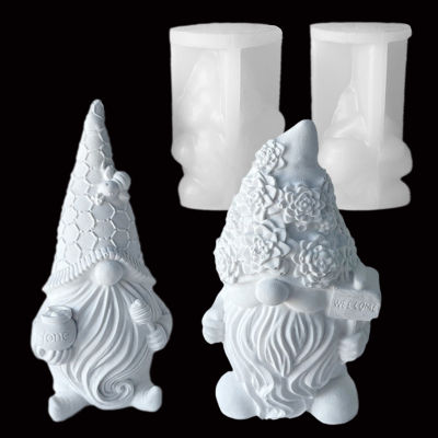 Ice Home Decor Holiday Gifts Snowman Resin Mould Christmas Dwarf Silicone Candle Mold Faceless Santa Claus