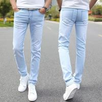 CODhan14416 Men Light Blue Jeans Mens Jeans Slim Fit Jeans Seluar Jeans Lelaki Slim Men Jeans Sky Blue Jeans Mens Pants