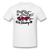 2023 New Keith Haring T Shirt KEITH HARING SKATE fashion mens T-Shirt  Popular wild top white Valentines Day gift