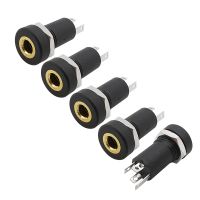 5Pcs/lot PJ-392A 3.5mm 4Pin Headphone Socket 4 Pole Panel Mount Connector Stereo Audio Headphone Female Jack With Nut Black