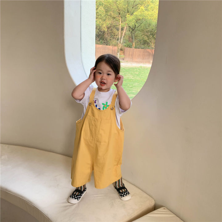 summer-uni-solid-color-loose-thin-cotton-overalls-children-casual-all-match-bib-pants