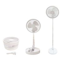 พัดลมไร้สายสีขาว Telescopic Folding Cooling Wireless Portable Rechargeable Fan USB