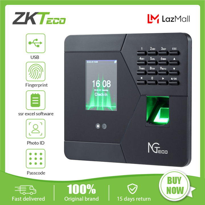 ZKTeco Biometric Thumbprint Attendance Machine Face Recognition Time ...