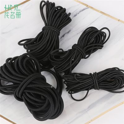 2M/bag 1/1.5/2/2.5/3/4/5mm Black Round Thread Cord Elastic Band Elastic Rope Rubber Band Elastic Line DIY Sewing Accessories