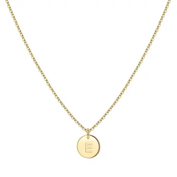 Gold circle pendant 2025 necklace with initial