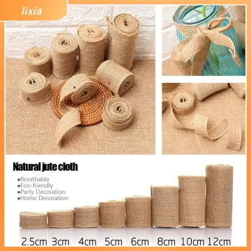 Hessian Ribbon Ribbon Burlap Ribbon Roll 10m x 2.5cm Jute Ribbon Craft  Ribbon Band for DIY Crafts Vintage Wedding Party Home Decoration