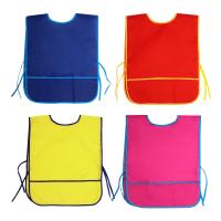 Sleeveless Feeding Bib Large Pocket Eating Smock Kids Painting Apron Baby Waterproof Bib for Baby Toddlers Children Kids School Aprons