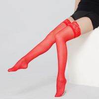 หญิงสุภาพสตรีเชียร์ลูกไม้ Garter Stay Up ต้นขาสูงถุงน่องถือครองถุงเท้า pantyhose