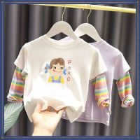 Korean Version Ready Stock Pure Cotton Boys Girls Childrens Clothing Long-Sleeved Tops Bottoming Shirts Children Thin Clothes T -