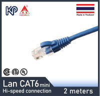 Hosiwell สายแลน CAT6 MINI สำเร็จรูป 2 ม. (สีน้ำเงิน) สายอินเตอร์เน็ต สายแลนสำหรับ Computer, PC, Mac, Laptop, Notebook, Modem, Printer, Game, PS4, XBOX