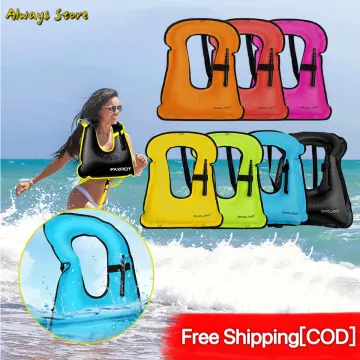 Adult Inflatable Swim Vest Life Jacket Snorkeling Floating Device for  Swimming