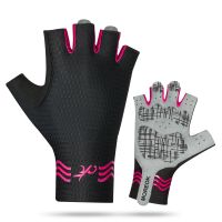 hotx【DT】 Cycling Gloves Half Breathable SBR Padded Shockproof MTB Road Biking for Men