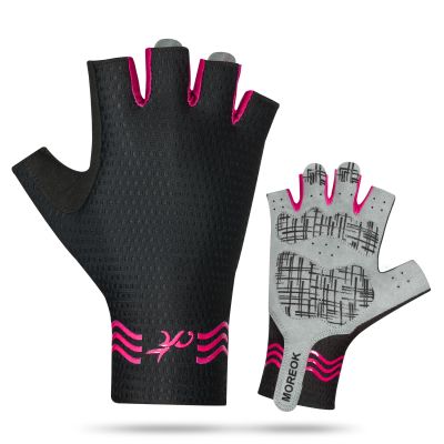MOREOK Cycling Gloves Half Finger Breathable Bike Gloves SBR Padded Shockproof MTB Road Bicycle MTB Biking Gloves for Men Women