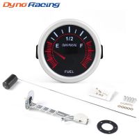 Dynoracing 2 52mm Universal LED Smoke Lens Car Auto Fuel Level Gauge Meter With Fuel Sensor E-1/2-F Pointer BX101317