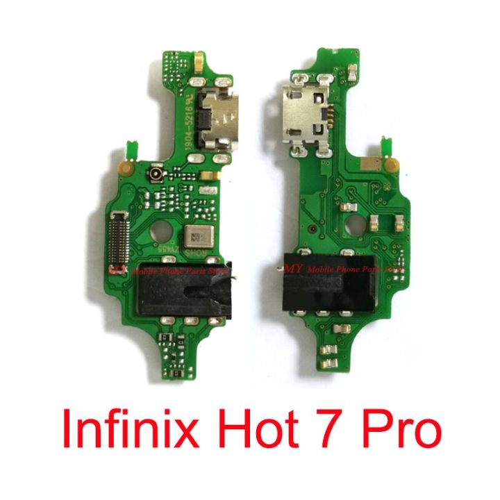 พอร์ตชาร์จใหม่สำหรับ Infinix Hot 7 Pro Usb ชาร์จไฟสายแพบอร์ดเชื่อมต่ออะไหล่สายเคเบิลแบบยืดหยุ่นสำหรับ7pro ร้อน