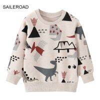 SAILEROAD Spring New Boys 2-7 Years Clothes Cotton Outerwear Cartoon Dinosaurs Baby Tops Girls Kids Toddler Hoodie Sweatshirts