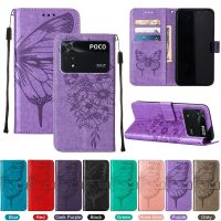 Xiaomi Poco M4 Pro 4G Case, WindCase Butterfly PU Leather Flip Wallet Card Slots with Hand Strap, Stand Cover for Xiaomi Poco M4 Pro 4G