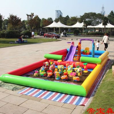 [COD] Childrens cassia toy inflatable sand pool set slide square stall childrens play equipment beach