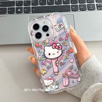 เคสสำหรับ Vivo Y36 V27 5G V27E V25PRO T1 5G V23 5G V23E 5G V21 5G V20PRO V15 Y16 4G Y15A Y15S Y20 Y20i Y20s Y12a Y12s Y20SG Y11 Y12 Y15 Y17 Y52 5G Y72 5G การ์ตูนน่ารักเกาหลีเลเซอร์เคธี่เพลงสติ๊กโปร่งใสป้องกันการหล่นเคสโทรศัพท์