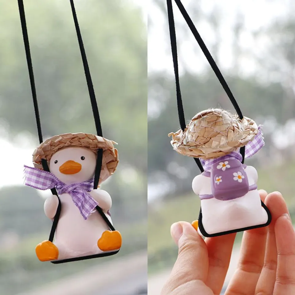 Swinging Duck Car Rearview Decor Lovely Cartoon Hanging Home Car