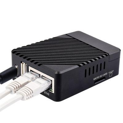 Waveshare CM4-DUAL-ETH-MINI-BOX for Raspberry Pi CM4 Dual Gigabit Internet Port Small Mini Expansion Board CM4 Host + Metal Case EU Plug