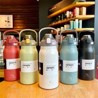 ♘○♘ Large Capacity Thermal Water Bottle with Straw Tumbler Stainless Steel Thermo Bottle Gym Vacuum Flask Cold and Hot Insulated Cup