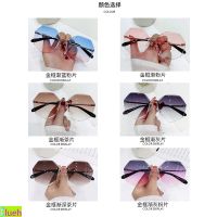 Rimless Womens Sunglasses Fashion Gradient es Sun glasses Lady Vintage Alloy Legs Classic Designer Shades UV400 glasses