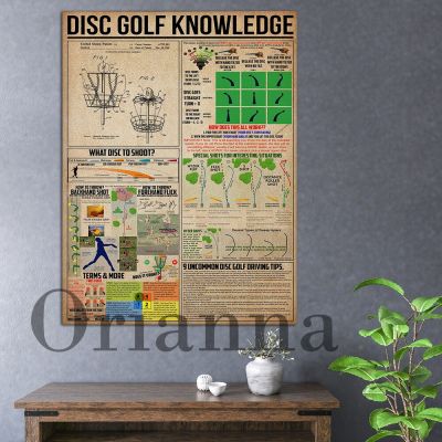 Disc Golf Knowledge Poster-ปรับปรุงเกมของคุณด้วย Vintage Wall Art-ภาพวาดผ้าใบพิมพ์ HD