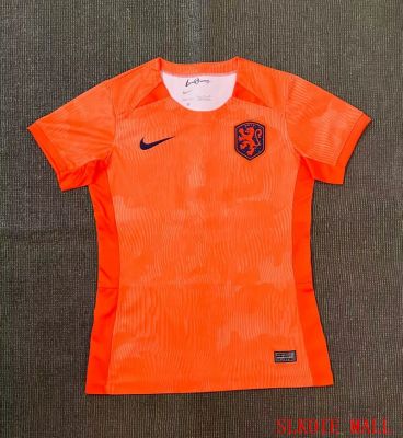 เสื้อเชิ้ตเสื้อแข่งฟุตบอลสำหรับผู้หญิงเสื้อยืดฟุตบอลเนเธอร์แลนด์เจอร์ซี่23/24จากไทย S-XXL