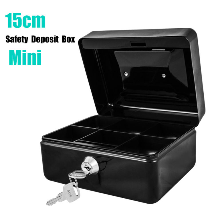 Safe 15cm Small Safe Portable Safe With Key Cash Lockable Household