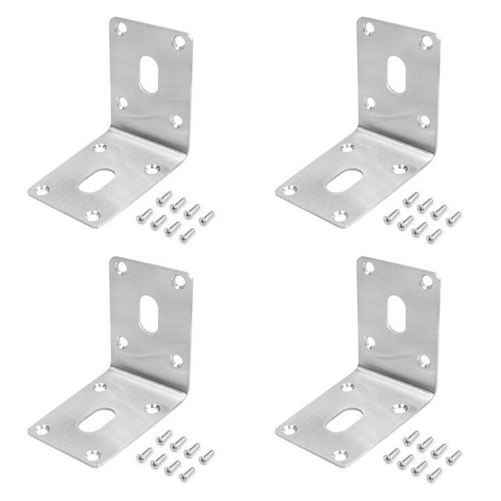 4pcs Angle Connector 70 x 70 x 49 mm Stainless Steel Angle Brackets