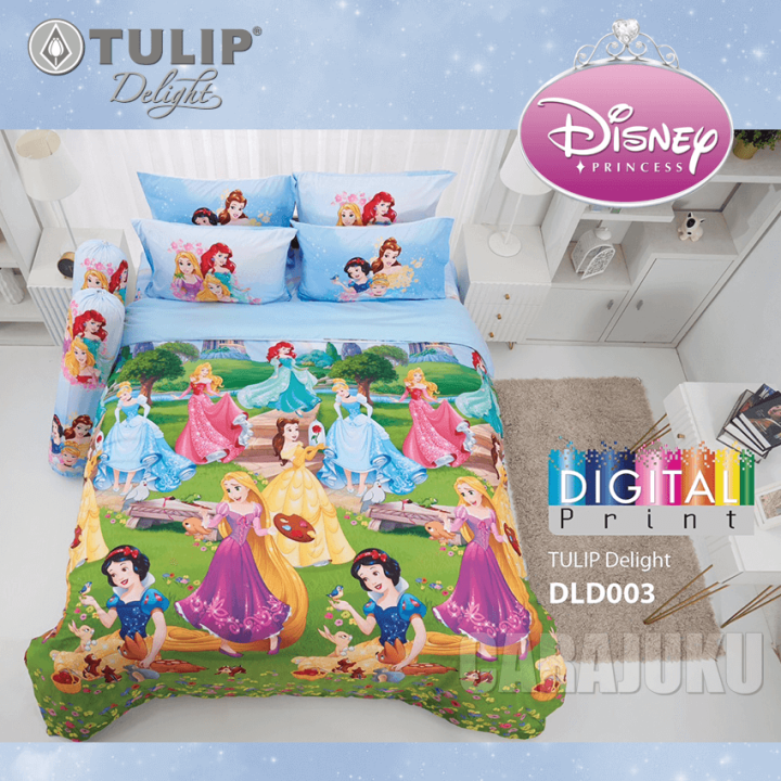 tulip-delight-ชุดผ้าปูที่นอน-3-5-ฟุต-ไม่รวมผ้านวม-digital-print-ดิสนีย์-ปริ้นเซส-disney-princess-ชุด-3-ชิ้น-เลือกสินค้าที่ตัวเลือก-เจ้าหญิง