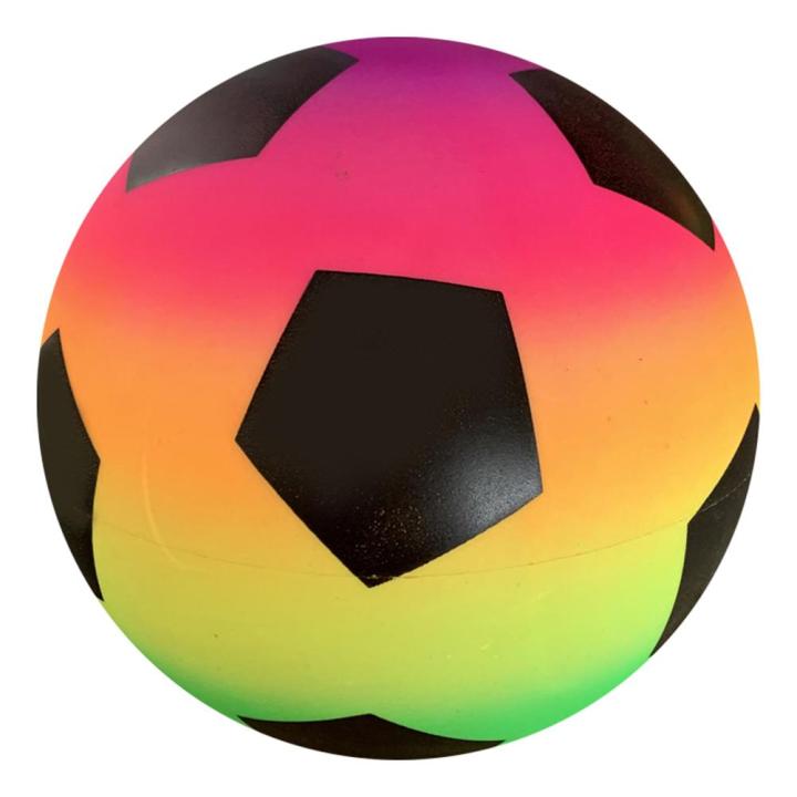 9 Inch Rainbow Soccer PVC Playground Ball for Kids Bouncy Kick Ball for ...