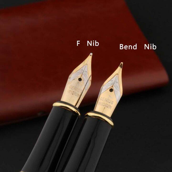 business-fountain-pen-gifts-metal-black-golden-student-fountain-pen-stationery-office-school-supplies-pens-writing-tools